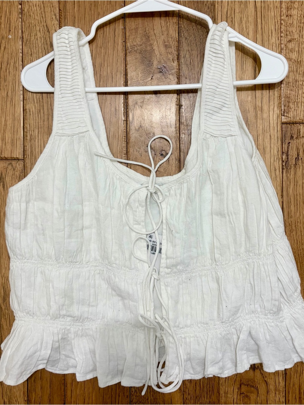 Abercrombie White Tie-Front Tank Top